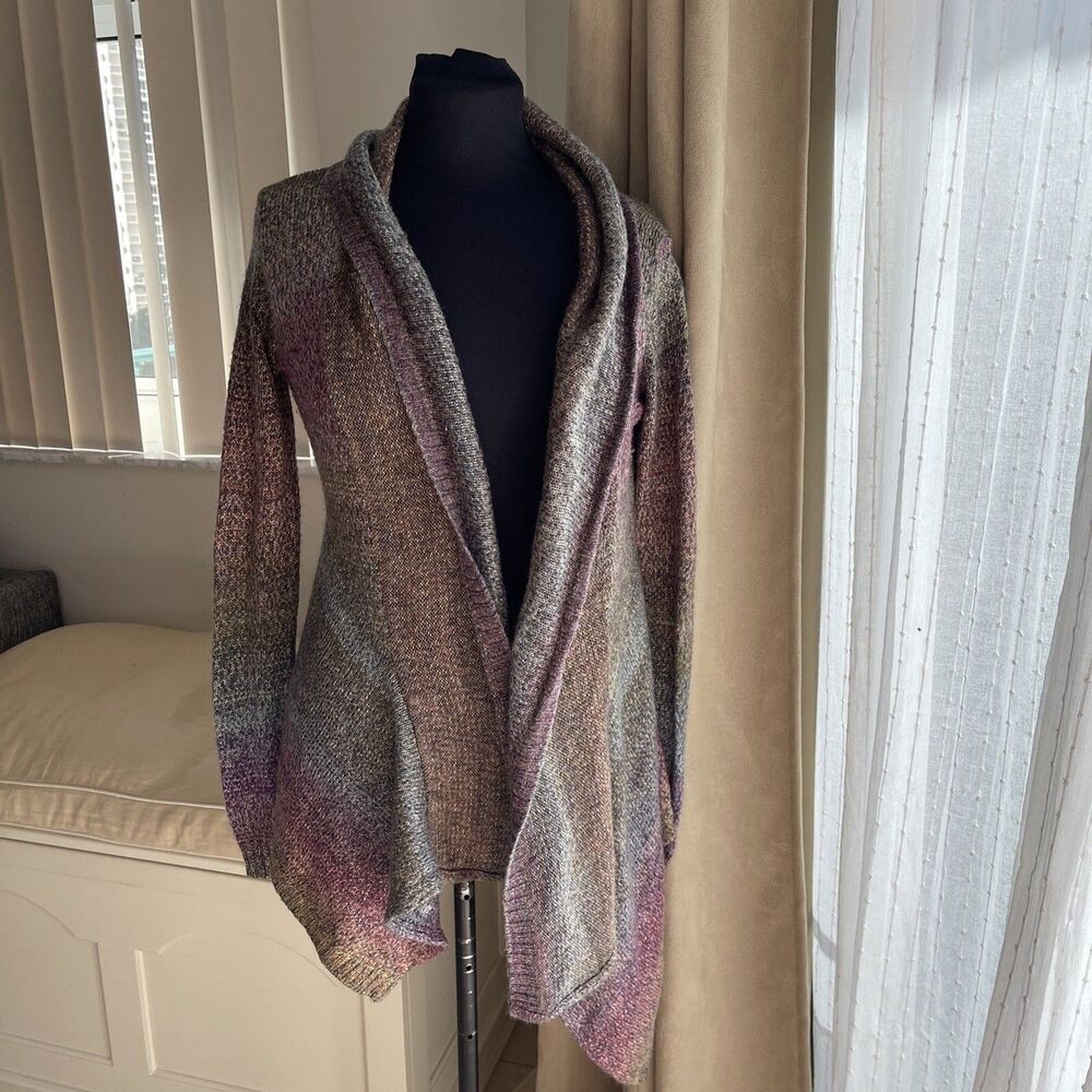 American Rag Cie Womens Sweater Multicolor Open Front Drape Cardigan Size S